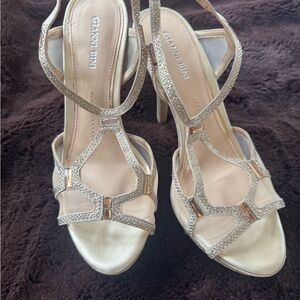 Gianni Bini Gold Strappy Heels